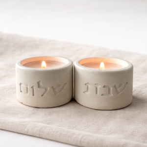 Shabbat Shalom theelichthouders – set van 2