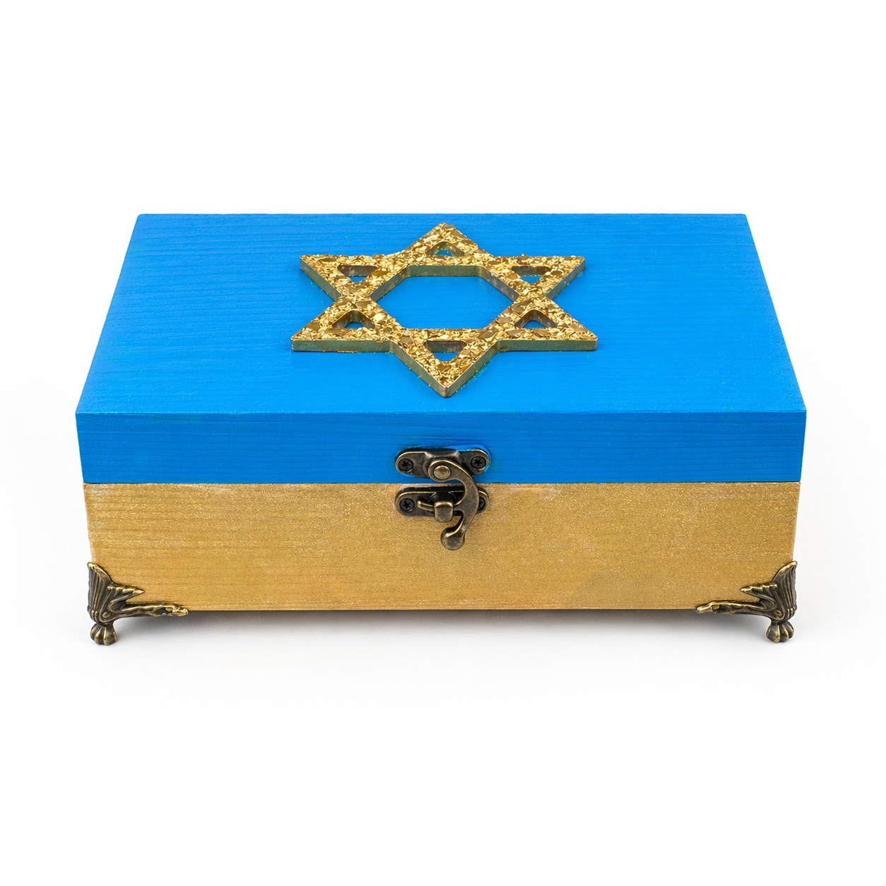Houten kistje met Davidster Shabbat Shalom