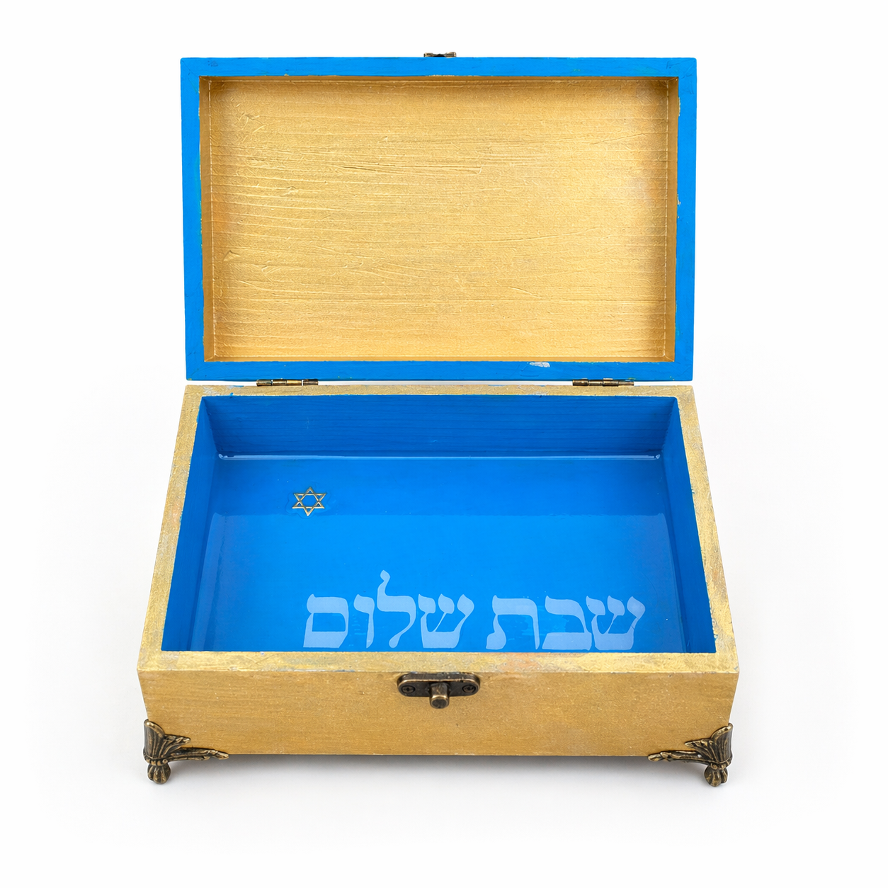 Houten kistje met Davidster Shabbat Shalom - Afbeelding 2
